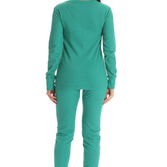 Stylish Women's Thermal Underwear - 2-Piece Set in Teal, Small Size Available - Picture 3 of 3